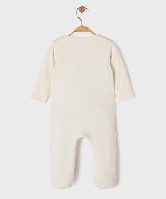 Pyjama en coton ouvert devant motif félin bébé fille vue3 - GEMO 4G BEBE - GEMO