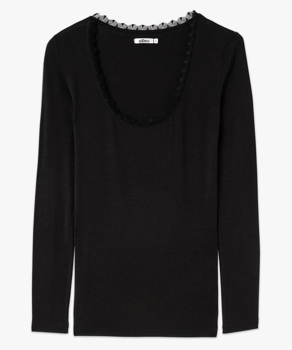 Tee-shirt thermique à manches longues et col rond femme vue4 - GEMO(HOMWR FEM) - GEMO