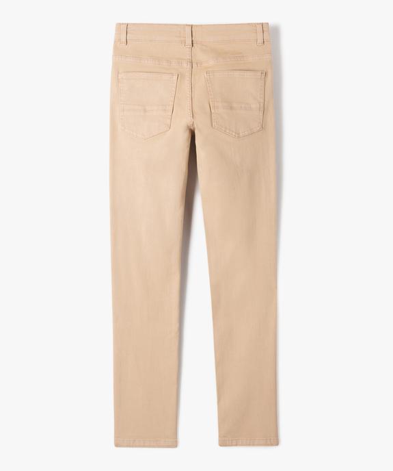 Pantalon en coton stretch coupe slim 5 poches garçon vue3 - GEMO 4G GARCON - GEMO