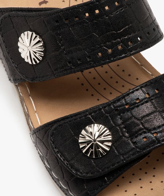 Mules femme confort à talon compensé et brides fantaisie vue6 - SANS MARQUE - GEMO