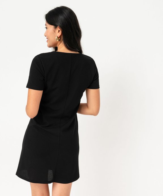 Robe à manches courtes avec voile sur les épaules femme vue3 - GEMO(FEMME PAP) - GEMO