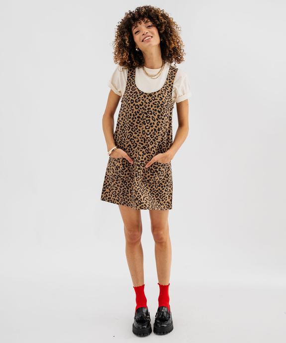 Robe chasuble à motif léopard femme vue1 - GEMO(FEMME PAP) - GEMO