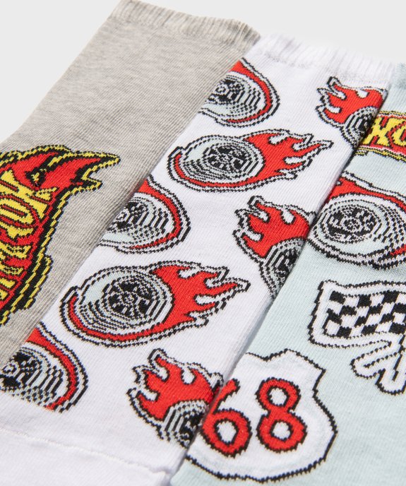 Chaussettes tige haute en coton imprimé garçon - Hotwheels (lot de 3) vue2 - HOT WHEELS - GEMO