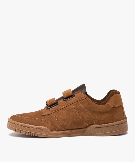 Baskets homme dessus cuir uni fermeture scratch vue3 - GEMO (SPORTSWR) - GEMO