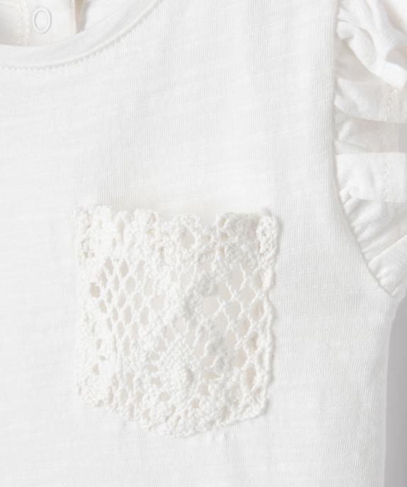 Tee-shirt bébé fille sans manches à volant et poche en crochet vue2 - GEMO(BEBE DEBT) - GEMO