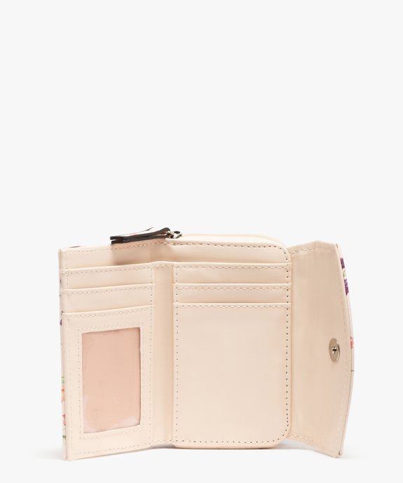 Porte-monnaie femme compact multirangement à motif fleuri vue3 - GEMO (ACCESS) - GEMO