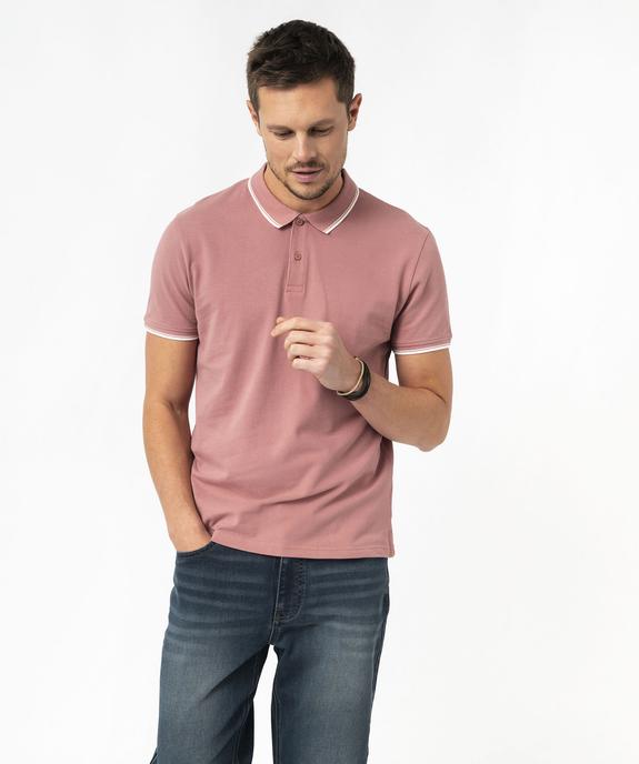 Polo à manches courtes et finitions fantaisie homme vue1 - GEMO 4G HOMME - GEMO