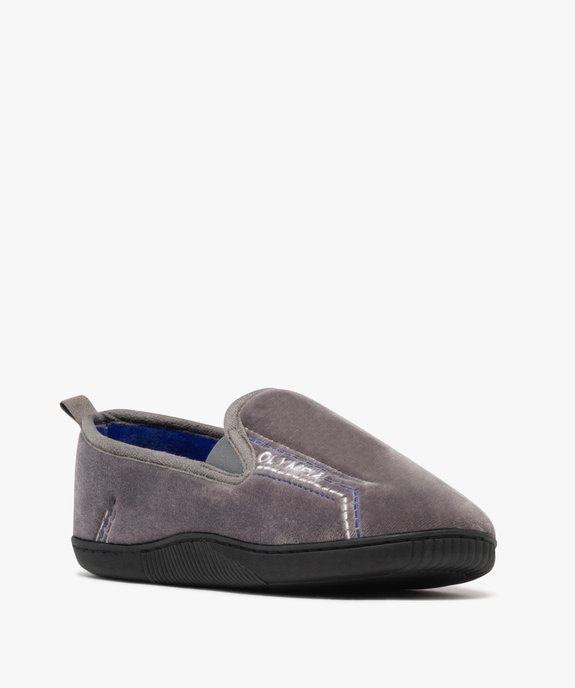 Chaussons homme pantoufles en velours ras Olympia vue2 - OLYMPIA - GEMO