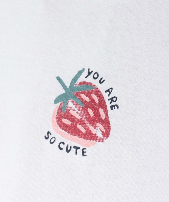 Tee-shirt bébé fille à manches longues et motifs fruits (lot de 2) vue2 - GEMO(BEBE DEBT) - GEMO