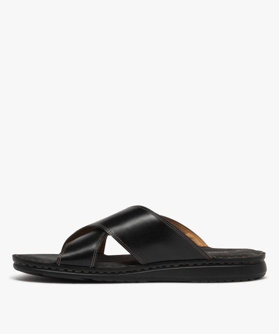 Mules en cuir à semelle intérieure moelleuse homme - Pierre Cardin vue4 - PIERRE CARDIN D - GEMO