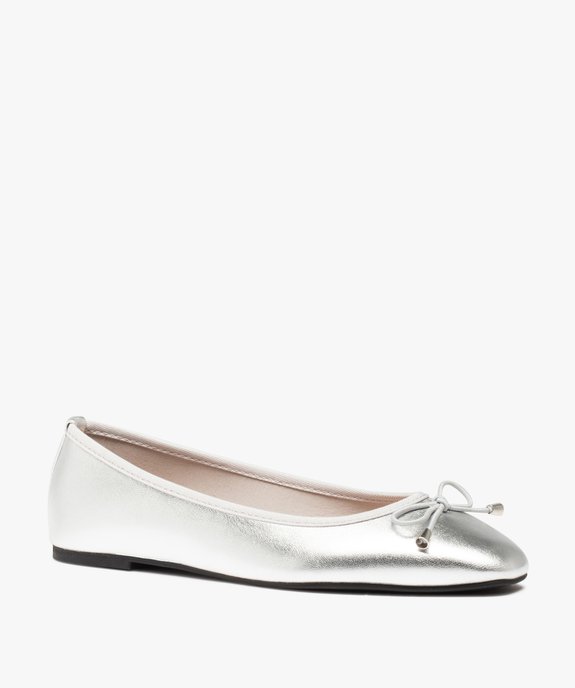 Ballerines femme métallisées avec nœud décoratif vue2 - GEMO(URBAIN) - GEMO