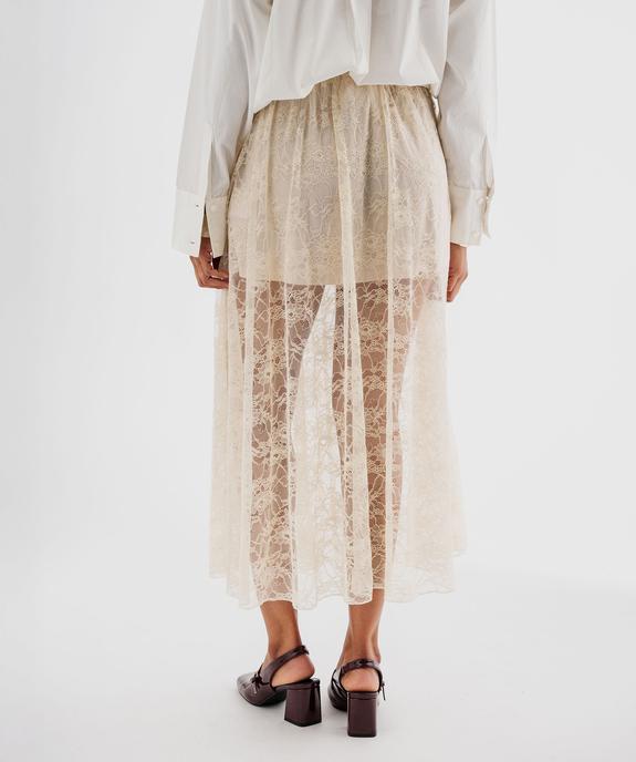 Jupe midi en dentelle bohème femme vue3 - GEMO(FEMME PAP) - GEMO