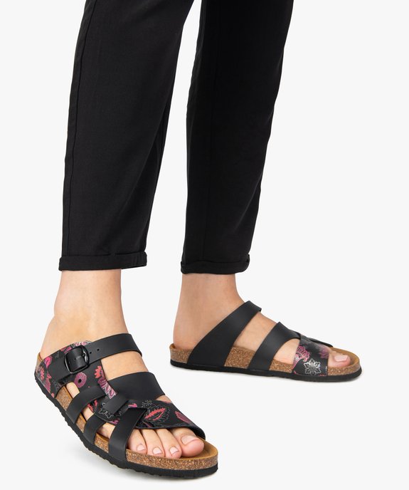 Mules femme à talon plat et bride ajustable imprimée vue1 - GEMO (CASUAL) - GEMO