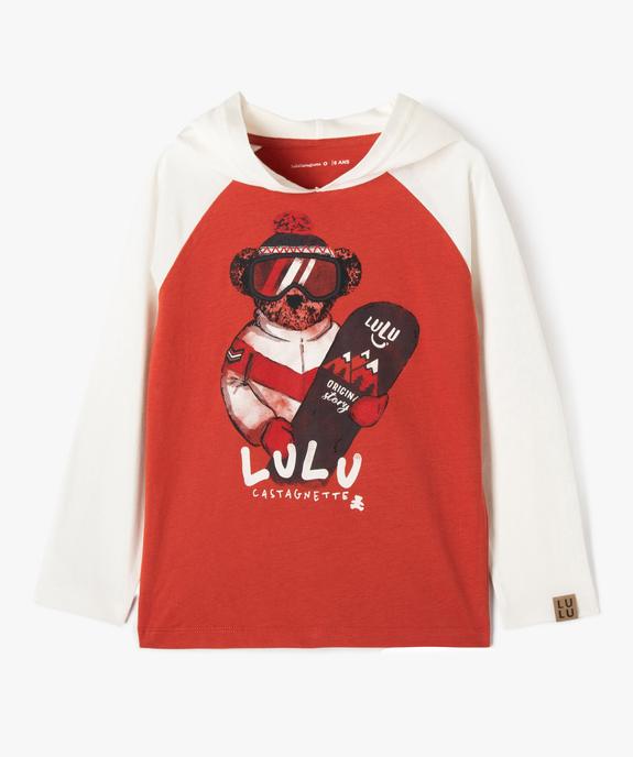 Tee-shirt garçon à capuche avec large motif - LuluCastagnette vue1 - LULUCASTAGNETTE - GEMO
