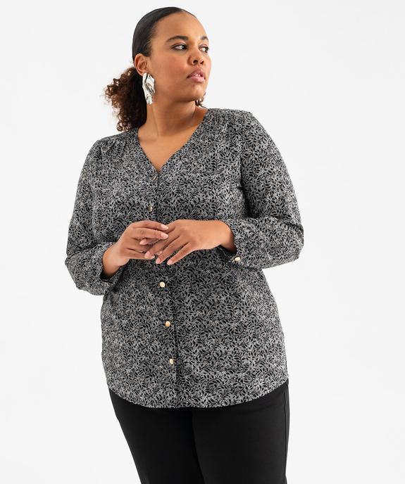 Chemise à manches longues imprimée femme grande taille vue1 - GEMO 4G GT - GEMO