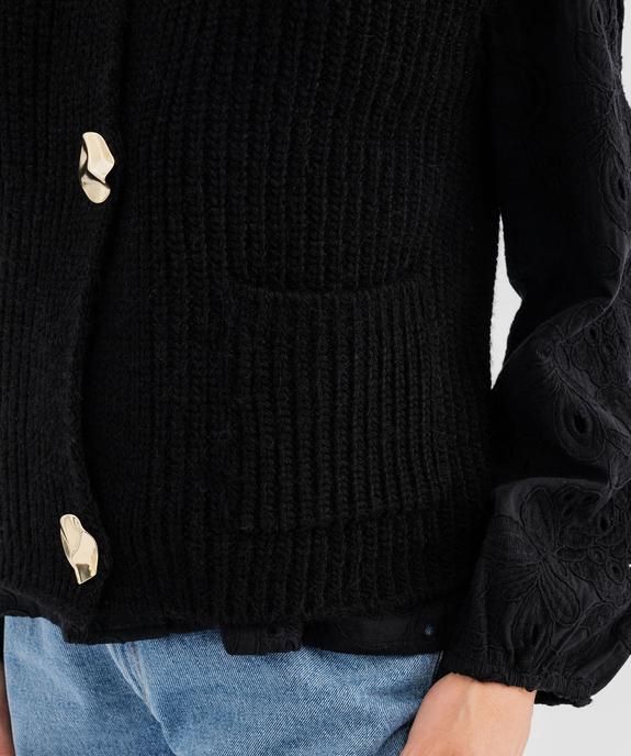 Gilet sans manches en grosse maille à boutons bijoux femme vue2 - GEMO(FEMME PAP) - GEMO