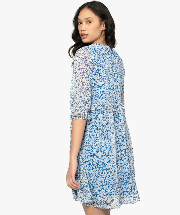 Robe femme imprimée à volant et manches 3/4 vue4 - GEMO(FEMME PAP) - GEMO
