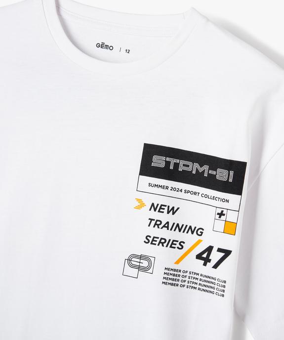 Tee-shirt à manches courtes avec inscriptions garçon vue2 - GEMO 4G GARCON - GEMO
