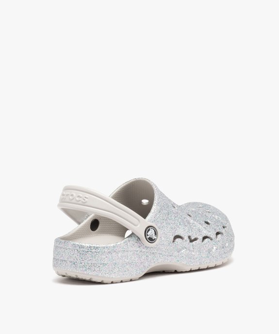 Sabots souples fille dessus perforé à paillettes - Crocs vue4 - CROCS - GEMO