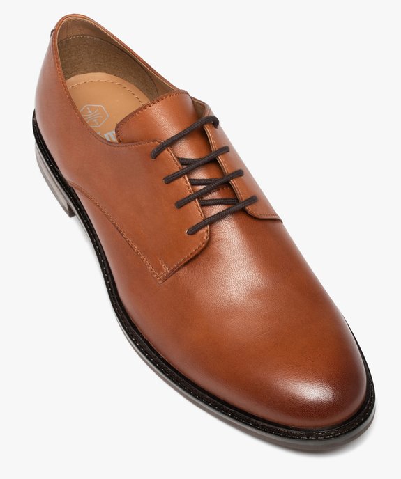 Derbies homme classiques dessus cuir uni à lacets  vue5 - GEMO(URBAIN) - GEMO