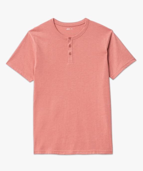 Tee-shirt manches courtes col tunisien homme vue4 - GEMO 4G HOMME - GEMO