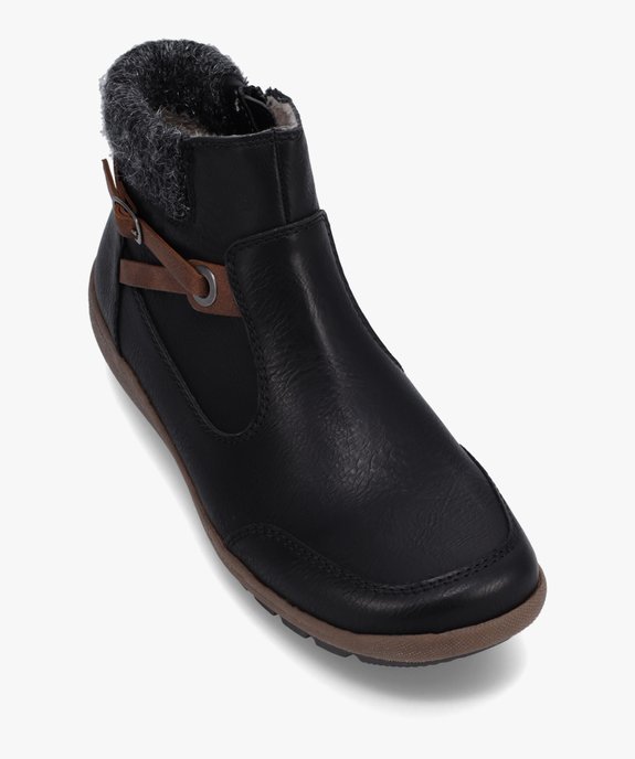 Boots confort femme à talon plat et col en maille vue5 - SOFTRELAX - GEMO