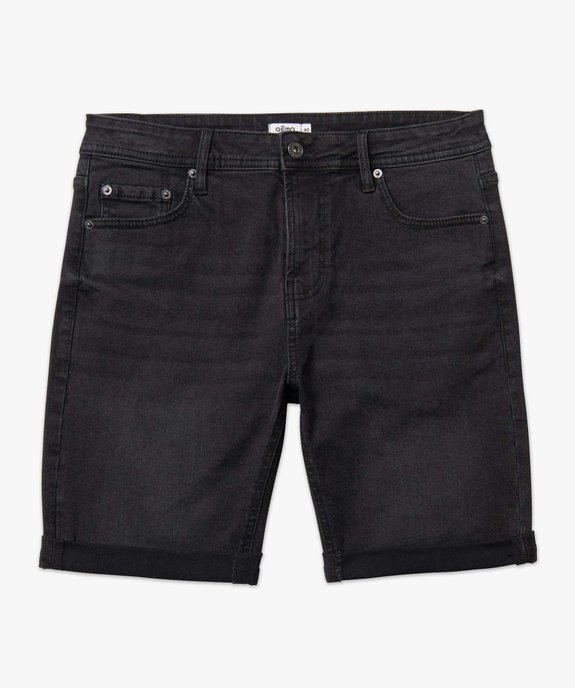 Bermuda homme en jean extensible délavé vue4 - GEMO 4G HOMME - GEMO