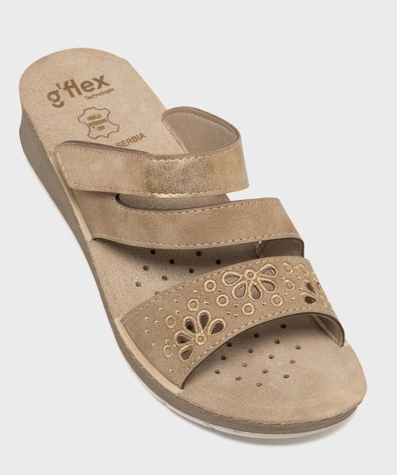 Mules confort à brides fantaisie avec scratch femme vue1 - G'FLEX - GEMO