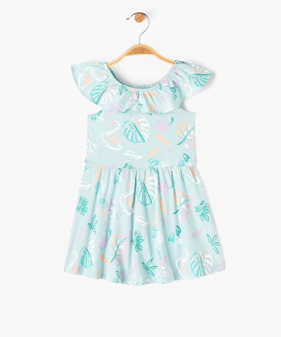 Robe à col volanté en jersey de coton bébé fille vue2 - GEMO 4G BEBE - GEMO