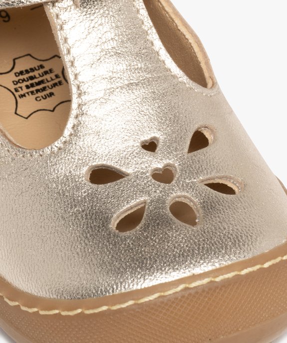 Chaussures premiers pas bébé fille en cuir vernis uni et à scratch - NA! vue7 - NA! - GEMO