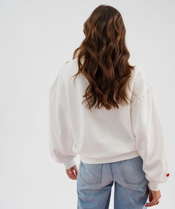 Sweat oversize avec manches froncées femme vue7 - GEMO(FEMME PAP) - GEMO