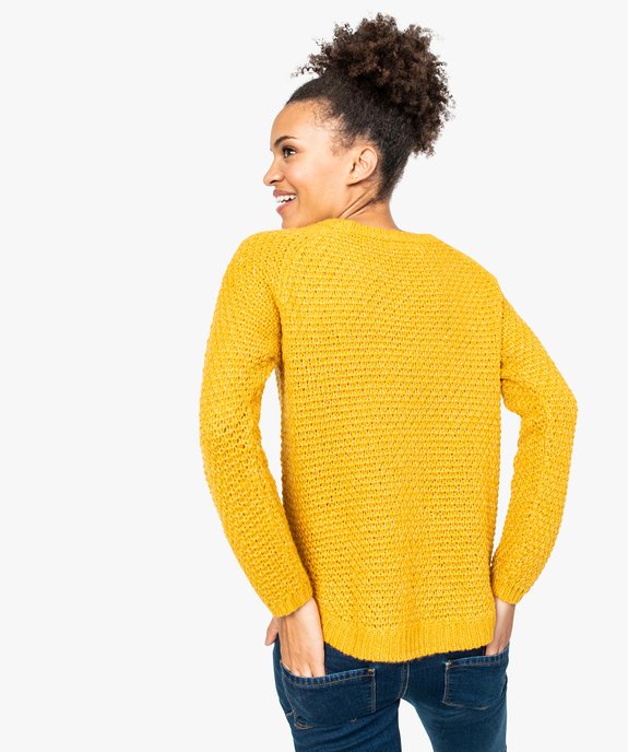 Pull en grosse maille avec fil paillete