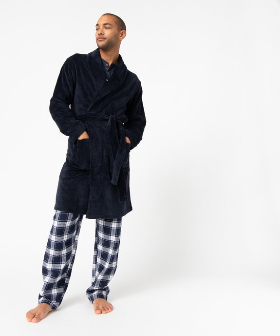 Robe de chambre peignoir en maille peluche homme vue5 - GEMO(HOMWR HOM) - GEMO