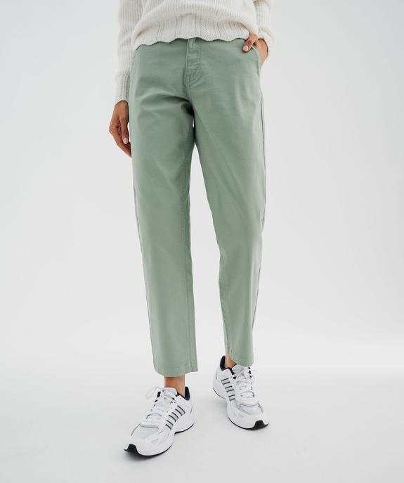 Pantalon chino en coton stretch femme vue1 - GEMO(FEMME PAP) - GEMO