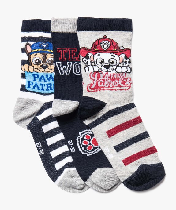 Lot de 3 paires de chaussettes rayées - La Pat'Patrouille vue1 - PAT PATROUILLE - GEMO