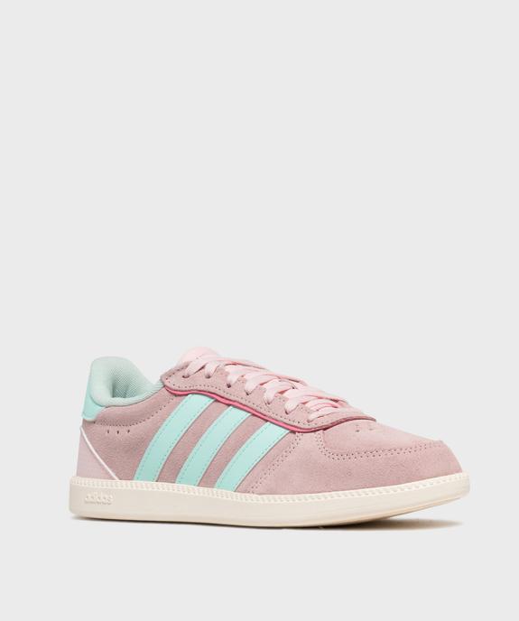 Baskets basses en cuir suédé Breaknet Sleek femme - Adidas vue2 - ADIDAS - GEMO