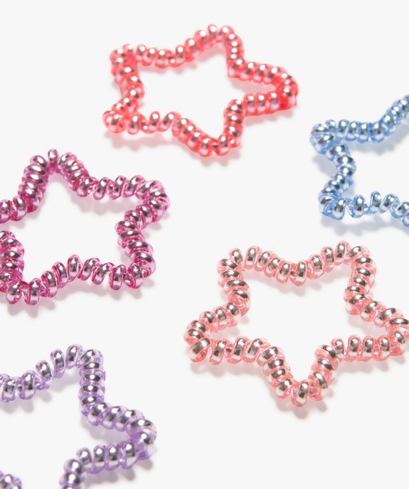 Élastique à cheveux torsadé irisé forme étoile (lot de 5) vue2 - GEMO (ACCESS) - GEMO