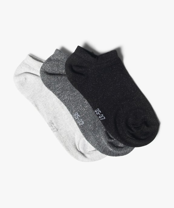 Chaussettes femme ultra-courtes pailletées (lot de 3 paires) vue1 - GEMO(HOMWR FEM) - GEMO