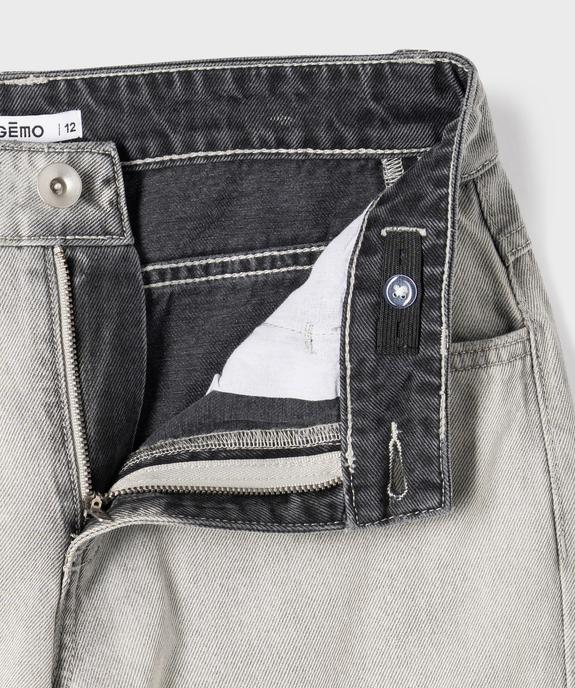 Jean loose à taille réglable avec délavage dégradé fille vue2 - GEMO (JUNIOR) - GEMO