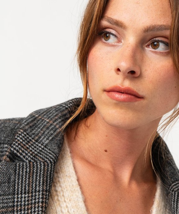 Manteau long droit à double boutonnage femme vue3 - GEMO(FEMME PAP) - GEMO