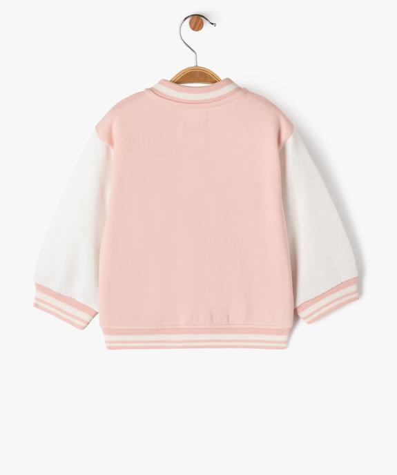Sweat boutonné bicolore bébé fille - GEMO 4G BEBE Sweat boutonné bicolore bébé fille vue5 - GEMO 4G BEBE - GEMO