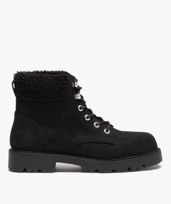 Boots femme unies en suédine à col fourré vue1 - GEMO (CASUAL) - GEMO