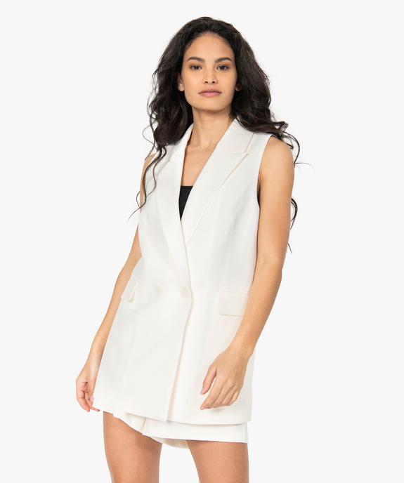 Blazer femme long sans manches vue2 - GEMO(FEMME PAP) - GEMO