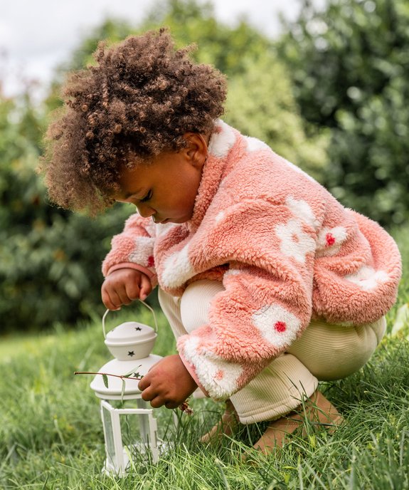 Sweat zippé imprimé en maille sherpa bébé fille vue5 - GEMO(BEBE DEBT) - GEMO
