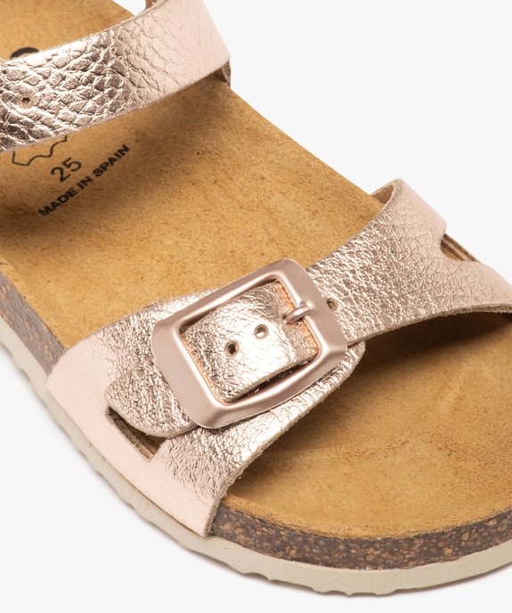 Sandales fille à brides à boucle unies et semelle liège vue6 - GEMO (ENFANT) - GEMO