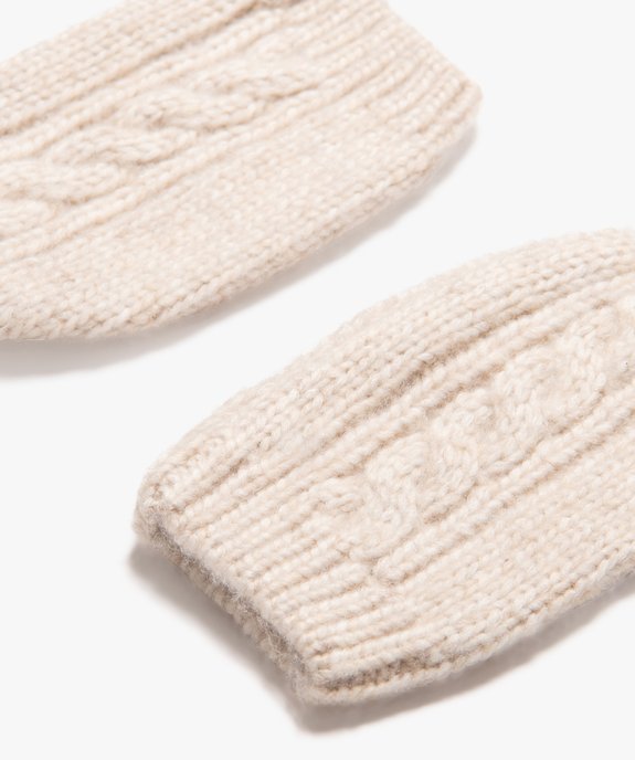 Moufles en maille torsadée bébé vue2 - GEMO(BEBE DEBT) - GEMO