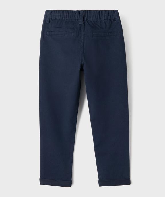 Pantalon chino Regular taille élastique garçon vue3 - GEMO 4G GARCON - GEMO