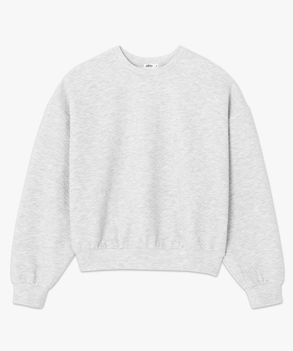 Sweat femme ample et court en matière matelassée vue4 - GEMO(FEMME PAP) - GEMO