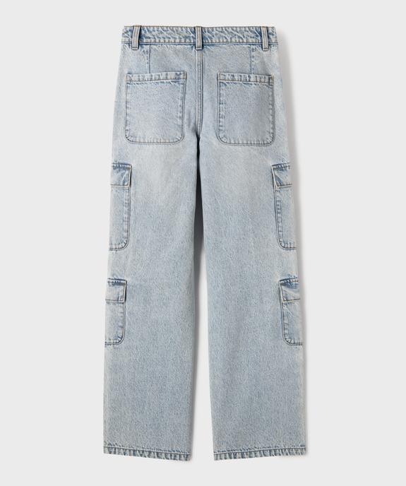 Jean Straight cargo avec taille ajustable fille vue3 - GEMO (JUNIOR) - GEMO