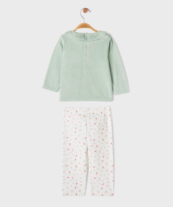Pyjama en velours 2 pièces imprimé cœurs bébé fille vue10 - GEMO 4G BEBE - GEMO